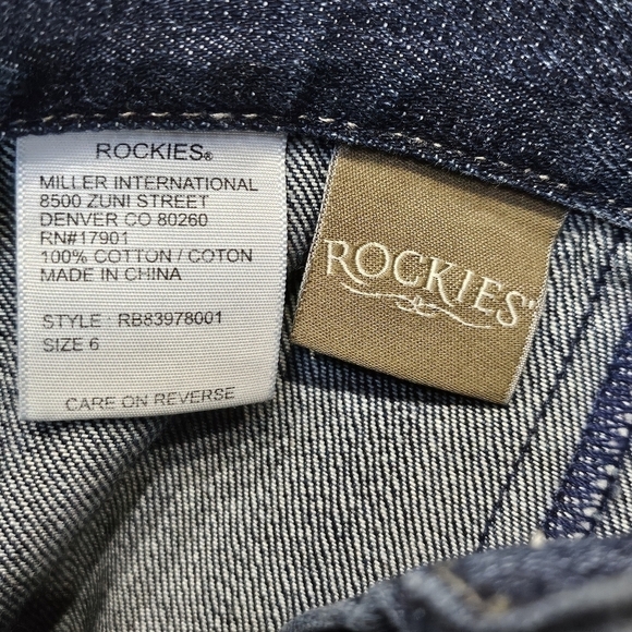 Rockies Vintage Denim Jean Maxi Skirt 100% Cotton Dark Wash Size 6 - Picture 4 of 4